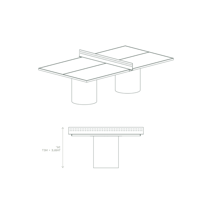 column outdoor ping pong table drawings