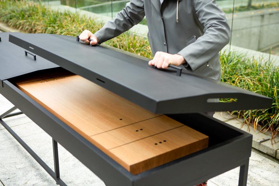 outdoor game table with cover shuffleboard