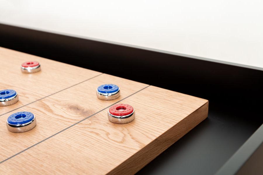 modern shuffleboard table detail