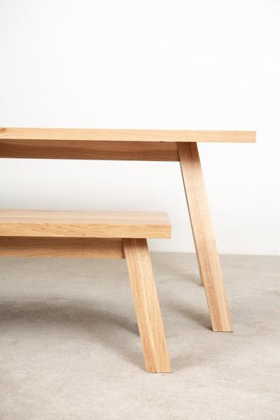 wood bench and table