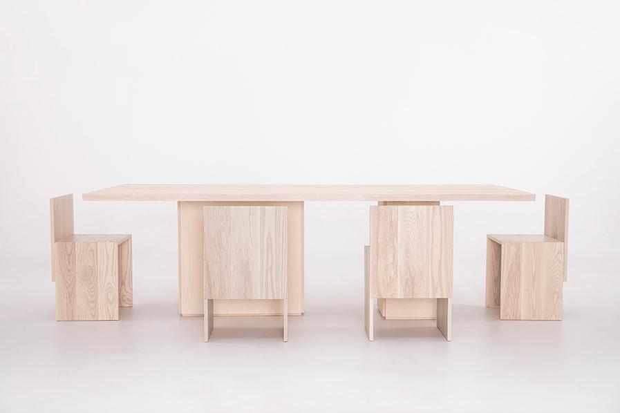 minimalist dining table and minimalist chairs